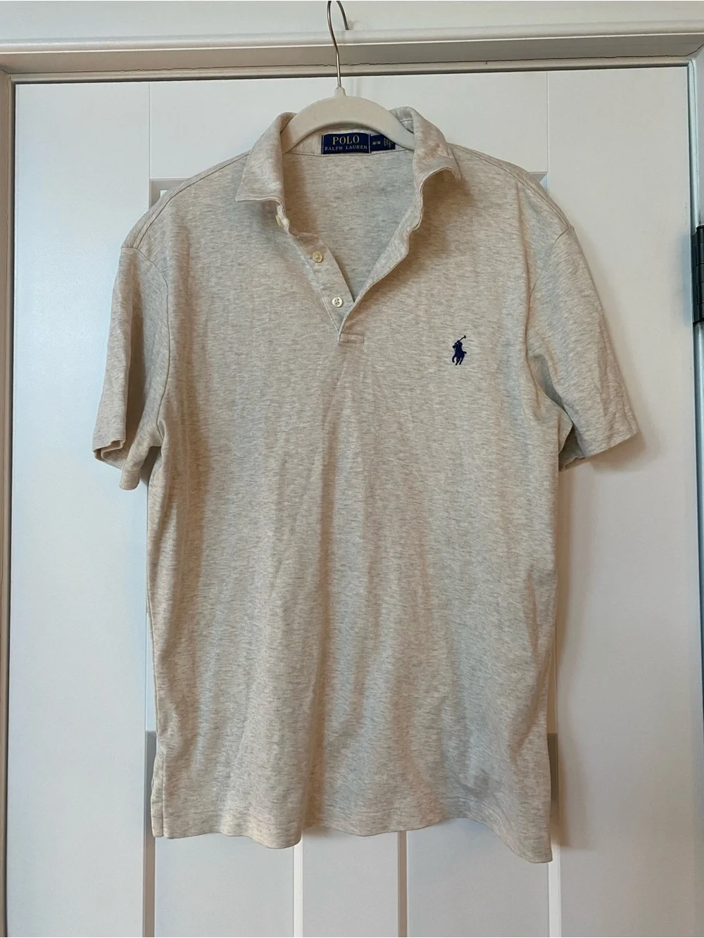 Ralph Lauren Men’s Light Heather Gray Polo with Navy Pony